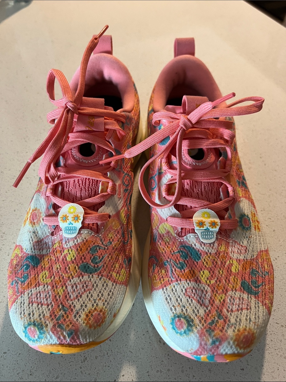 Asics Pink Floral Day of the Dead women Sneakerse